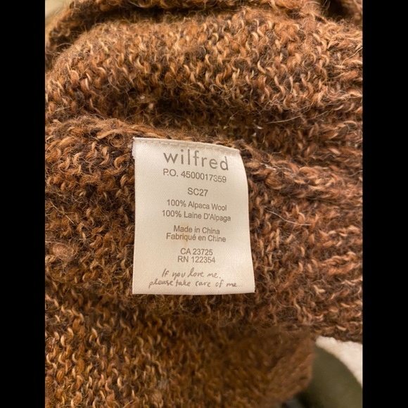 100% Alpaca wool Wilfred Cardigan in auburn - Picture 3 of 3